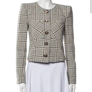 Veronica Beard Beige Plaid Blazer